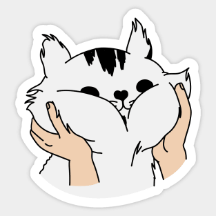 Petting cute cat Sticker